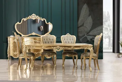 Produktbild von Anrichte Spiegel Luxus Gruppe Kommode Garnitur Kommoden Schrank Anrichten Gold