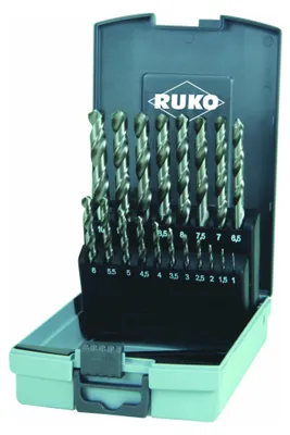 Productafbeelding van Ruko spiraalboorset DIN338 type N diameter 1-10 mm x 0,5 mm HSS-G 19-delig kunststof cassette - 214214RO