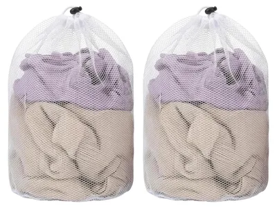 Wäschesack-Set, 2 Stück, 30 x 40 cm, feinmaschig, mit Kordelzug, für Feinwäsche