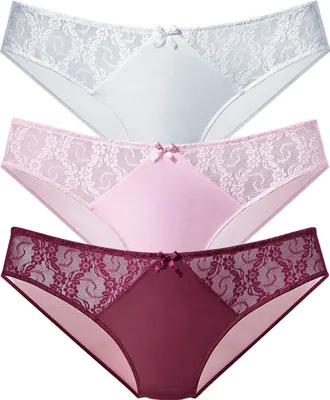 Produktbild von PETITE FLEUR Slip weiß+rosé+brombeer Größe 40/42