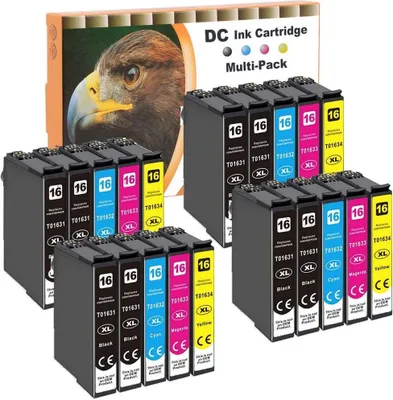 A multi-pack of D&C ink cartridges is displayed in front of its packaging.