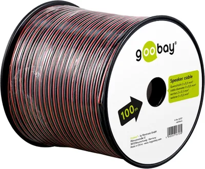 Produktbild von Goobay 59378, Sauerstofffreies Kupfer, 100 m, Schwarz, Rot