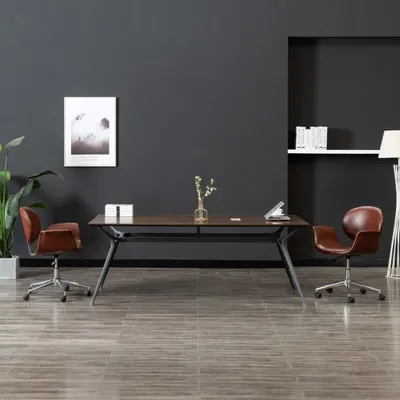 Produktbild von The Living Store Drehbarer Bürostuhl Braun Kunstleder