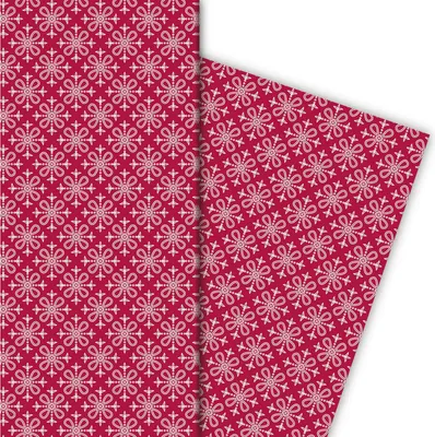 Produktbild von Grafisches Geschenkpapier mit klassischem Kachel Muster in rot - G6287, 32 x 48cm