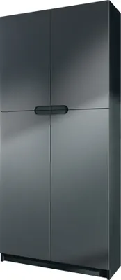 Produktbild von Vladon Büroschrank Logan V1,  Germany, Aktenschrank mit 5 Fächern und 4 Türen, Schwarz matt/Graphit Seidenmatt (82 x 185 x 37 cm)