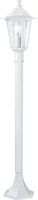 Produktbild von EGLO Außen-Stehlampe Laterna 5, 1 flammige Außenleuchte, Stehleuchte aus Aluguss und Glas, Farbe: Weiß, Fassung: E27, IP44