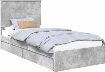 Zdjęcie produktu dla Łóżko z miejscem do przechowywania Betonowy szary 90 x 190 cm