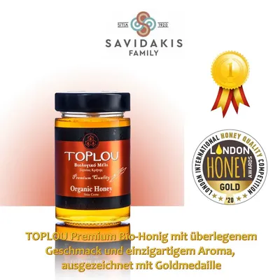 Produktbild von SI-MEL SAVIDAKIS 12505 - Premium Organic-Thymianhonig mit Wildkräuter 400g 'Toplou' von Sitia Kreta