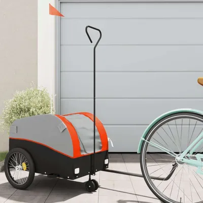 Produktbild von "SALE 2026"Robuste Fahrradanhänger - modernes Design - Transportanhänger - Schwarz und Orange 30 kg Eisen Promotion400157 - Fahrradanhänger