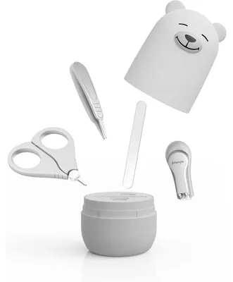 Productafbeelding van Baby verzorgingsset 4-in-1 met nagelknipper, nagelschaar, nagelvijl en pincet, wit