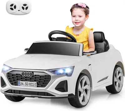 Produktbild von COSTWAY Kinder Elektroauto Audi SQ8, 12V Elektrofahrzeug mit 2,4G Fernbedienung, Hupe, Scheinwerfer & Musik, 3-Gang Kinderauto für Kinder ab 3+, Weiß