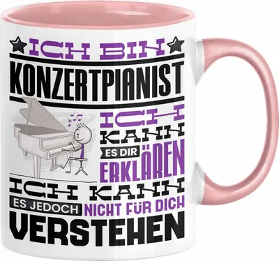 Produktbild von Konzertpianist Geschenk Tasse Lustige Geschenkdiee für einen Konzertpianist Geburtstag Ich Bin Konzertpianist Ich Kann Es Dir Erklären Aber Nicht Für Dich Verstehen (Rosa)