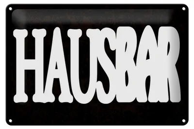 Produktbild von Blechschild Spruch 12x18 cm Hausbar Alkohol Kneipe schwarzes Deko Schild