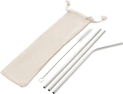 Immagine prodotto di XD Collection - Cannuccia per bere, set da 3 pezzi in acciaio inox riutilizzabile XD725 (taglia unica) (argento)