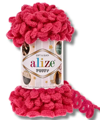Image de Alize 1 x 100 g de laine Puffy, unie, pour le crochet et le tricot (Fuchsia - 149)