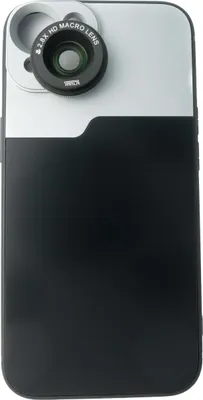 Produktbild von SYSTEM-S Makro Linse 2.8x HD Filter mit Hülle in Schwarz für iPhone 13