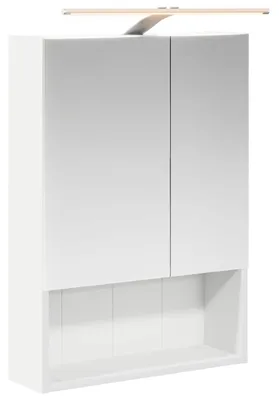 Zdjęcie produktu dla Szafka z lustrem do łazienki z półką Biały 50 x 14,5 x 70 cm