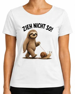 Zdjęcie produktu dla Śmieszny T-shirt damski z motywem leniwca, idealny na prezent urodzinowy. Kolor: biały. Rozmiar: L