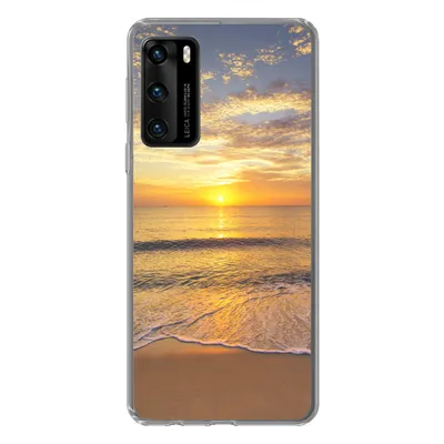 Produktbild von MuchoWow® Handyhülle Schutzhülle Hülle für Huawei P40 Strand - Sonnenuntergang - Meer Silikon Softcase Handy Hülle - Handytasche