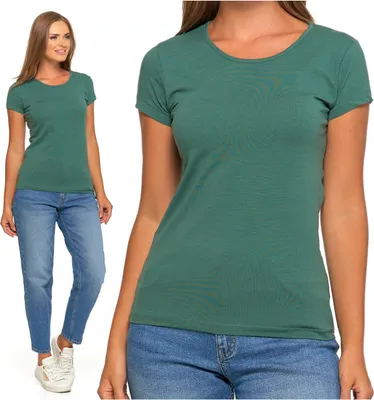 Imagen del producto de Moraj - Camiseta para mujer, color verde oscuro - Camiseta de talla 4XL - Camiseta de manga corta - Camiseta de algodón