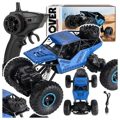 Immagine prodotto di Malplay, auto radiocomandata 4x4 fuoristrada con telecomando, batteria ricaricabile USB, colore blu