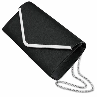Immagine prodotto di EDIBAZZAR | Pochette, elegante borsa a tracolla da sera da donna, nera