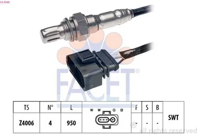 Produktbild von FACET Lambdasonde für VW Transporter IV Bus (70B, 70C, 7DB, 7DK, 70J, 70K, 7DC, 7DJ) vor-Kat Fingersonde 950mm 10.7049