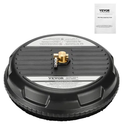 Produktbild von VEVOR 15" Hochdruckreiniger Flächenreiniger, Edelstahl Hochdruckreiniger Aufsätze mit 4 Rädern, 4000 Max PSI, 1/4 Schnellanschluss, 2 Sprühdüsen, 2 Verlängerungsrohre für Beton, Terrasse, Deck, Schwarz, 38.1 cm-a