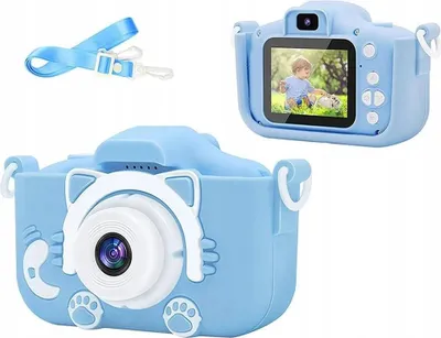 Zdjęcie produktu dla Aparat cyfrowy dla dzieci fotograficzny edukacyjny kotek niebieski