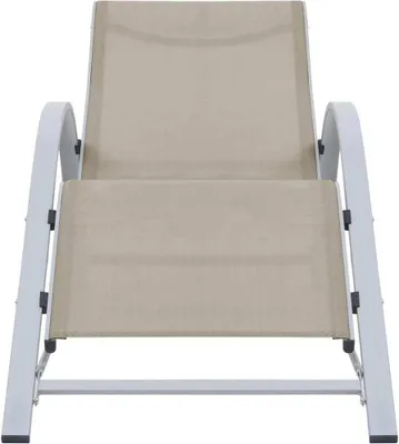 Image de vidaXL Chaise longue Textilène et aluminium Crème