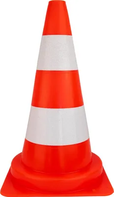 Image de Cône de signalisation 50cm Cône de signalisation U-23 Cône de signalisation réfléchissant Pylône en PVC Cône de signalisation Doktorvolt