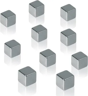 Produktbild von Famanu Magneten Set aus 10 starken Neodym-Kubusmagneten - 1 x 1 x 1 cm - für Glas-Magnetboards