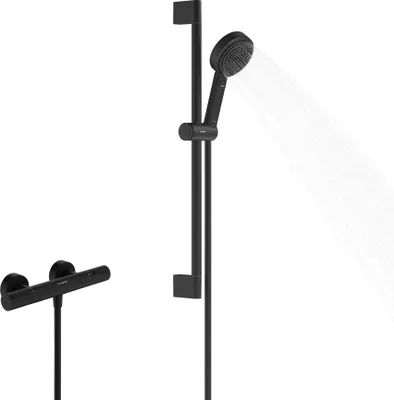 Image de hansgrohe Pulsify Select S set de douche 105, 3jet Relaxation, élément Ecostat, EcoSmart, barre de douche 650mm, 24272670