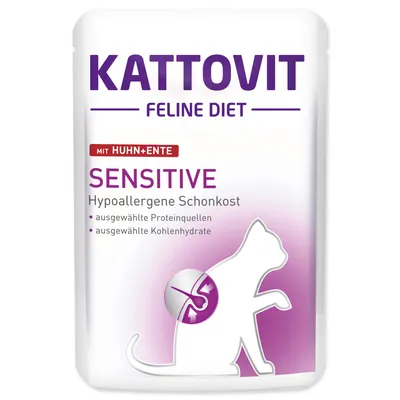 Image de Kattovit 85gx24 Sensible Poulet & Canard Pochettes Fraîches