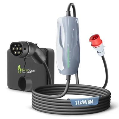 Produktbild von Tragbare Ladestation für Elektroautos - 11 kW, Typ 2 - 8 Meter Kabellänge - IP66, wasserdicht