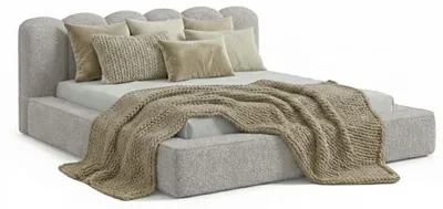 Produktbild von Polsterbett DreamLux Veneto 180 x 200 cm mit Lattenrost und Bettkasten Stoff Abriamo 5, KI-generiertes Bild