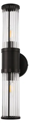 Produktbild von LED Wandleuchte Schwarz Glas E14 2-flammig Modern 50,0 cm