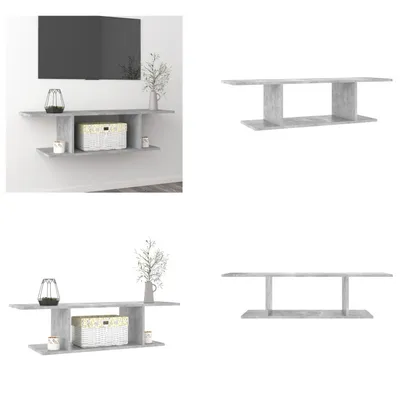 Image de vidaXL Armoire TV murale gris béton 103x30x26,5 cm - Armoire TV - Armoire TV suspendue - Armoires TV suspendues