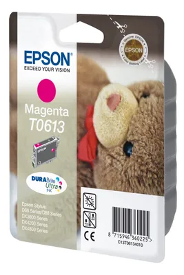 Produktbild von Epson Teddybear Singlepack Magenta T0613 DURABrite Ultra Ink, Magenta, Tinte auf Pigmentbasis, 1 Stück(e)