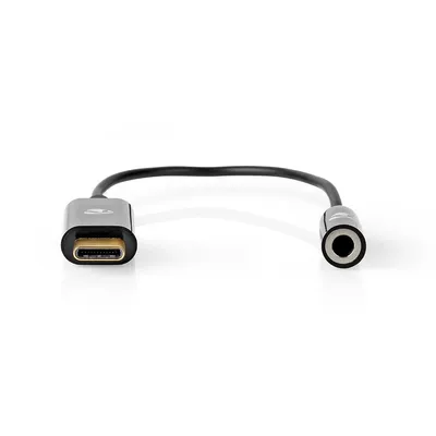 Immagine prodotto di Adattatore USB-C Nedis - USB 3.2 Gen 1 - USB-C maschio - 3,5 mm femmina - 0,15 m - Rotondo - Nichelato - PVC - Nero - Scatola