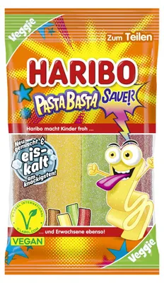Obrázek produktu pro Haribo Pasta Basta extra kyselé ovocné žvýkačky veganské 160g