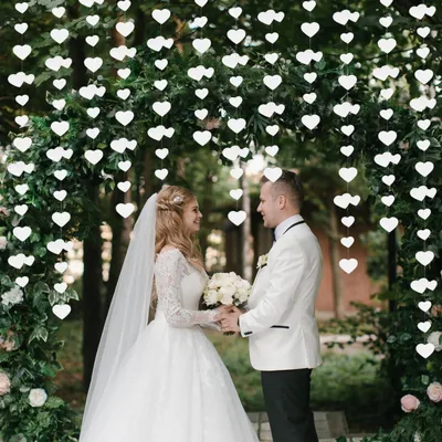 Produktbild von Herz Girlande Weiß 4 Stück 4m Papier Hängende Deko für Hochzeiten Geburtstage