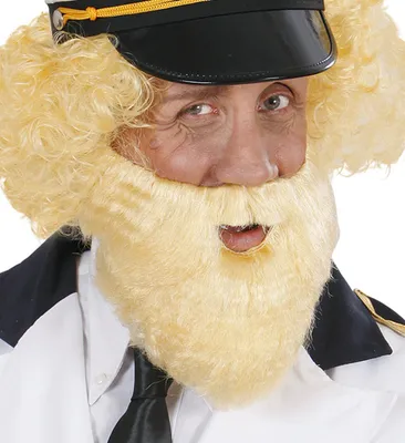 Produktbild von Widmann Kapitän weiche blonde Kostümperücke mit Schnurrbart für Fasching