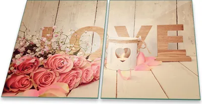 Produktbild von Herdabdeckplatten Glaskeramik Spritzschutz Glas Universal 2-Teilig 2x40x52 Blumen Pink