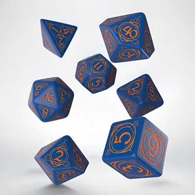 Produktbild von SWIZ01 - Wizard Dunkelblau und Orange Würfelset