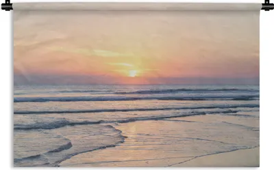 Produktbild von MuchoWow® Wandteppich Wandbehang Meer - Pastell - Sonne 60x40 cm Tapisserie Dekoration Wandtuch - Wanddekorationen