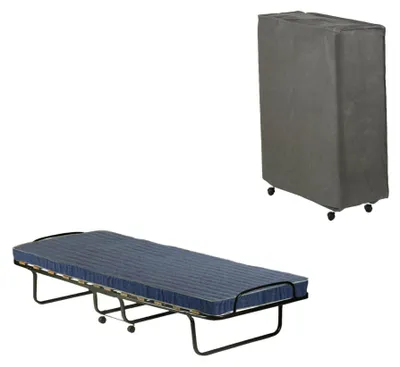 Produktbild von Daaronso-Klappbett, Feldbett mit 12 Latten, inklusive Matratze, platzsparendes Kinderbett, 100 % Italy, 80 x 190 x 37 cm, inklusive Schutzhülle