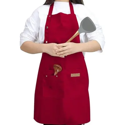 Produktbild von Schürze,Wasserdicht Kochschürze mit Taschen, für Küchenschürze,(Weinrot)