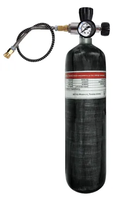 Zdjęcie produktu dla Wysokociśnieniowy zbiornik powietrza, pojemność 3,0 l, konstrukcja z włókna węglowego, z zaworem
