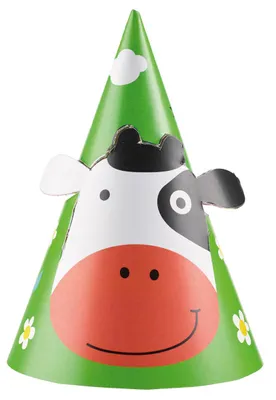 Produktbild von Amscan Partyhüte für Kindergeburtstag Bauernhof-Tiere Motiv 8 Stück 16cm